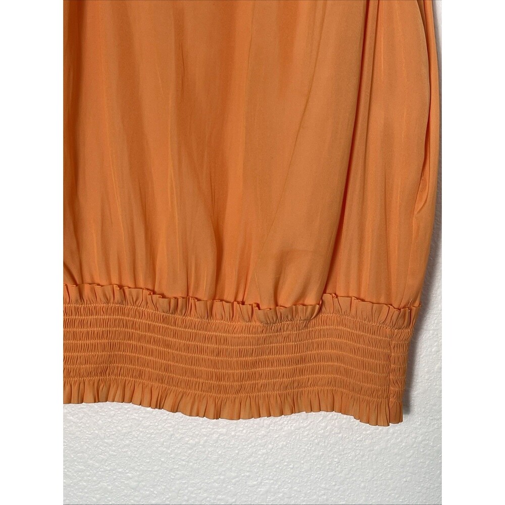 Evereve Orange Smocked Waist Flutter Sleeve Sleeveless Women’s Blouse Size S - Picture 3 of 5